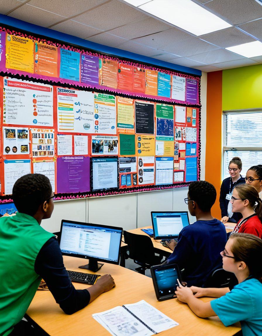 A vibrant classroom filled with diverse students joyfully engaged in hands-on technical projects, showcasing modern technology and equipment. Illustrate a teacher guiding students in a collaborative environment, with a colorful bulletin board highlighting career success stories from MSBTE programs. The atmosphere should radiate enthusiasm and creativity, symbolizing transformation and opportunity in education. bright colors. super-realistic. educational-themed.